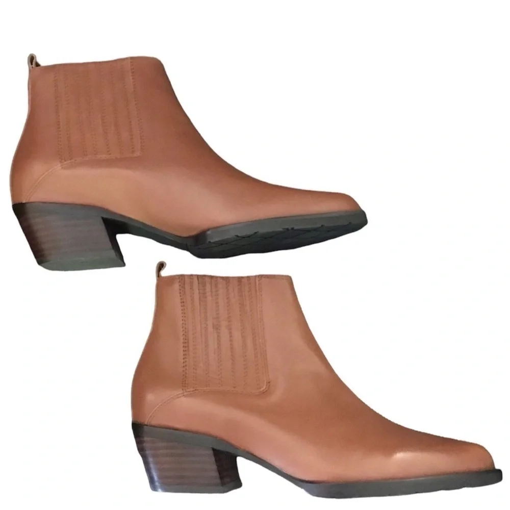 Revolve Alias Mae Tan Maja Leather Pull On Ankle Boot - Picture 10 of 16